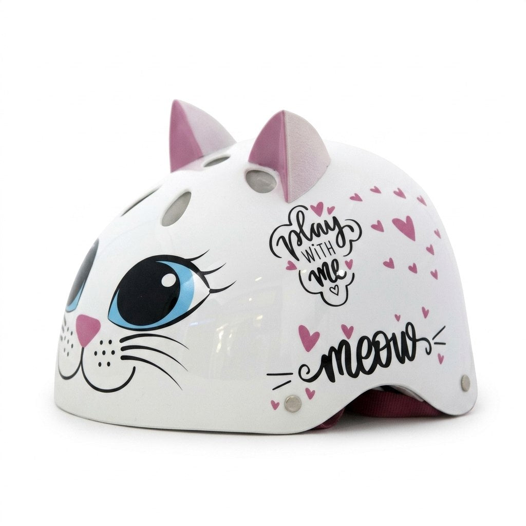 קסדה לילדים Kitty Cat חתול לבן מבריק SMALL 81394