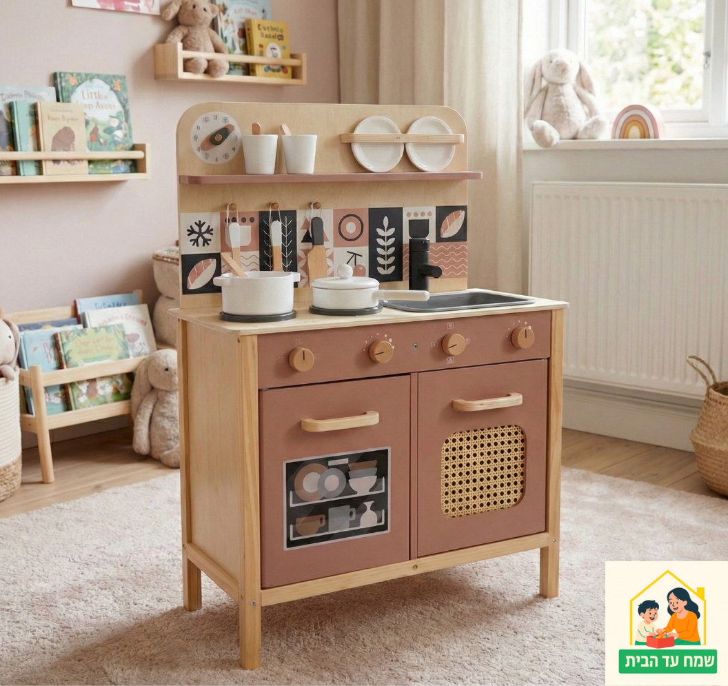 מטבח אופיר מעץ לילדים | מקט W10C947 | בית העץ | שמח עד הבית